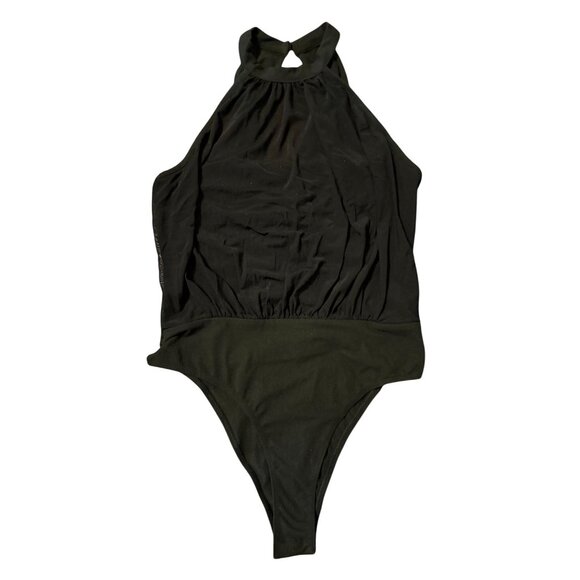 Black High-Neck Halter Bodysuit S - Picture 1 of 9